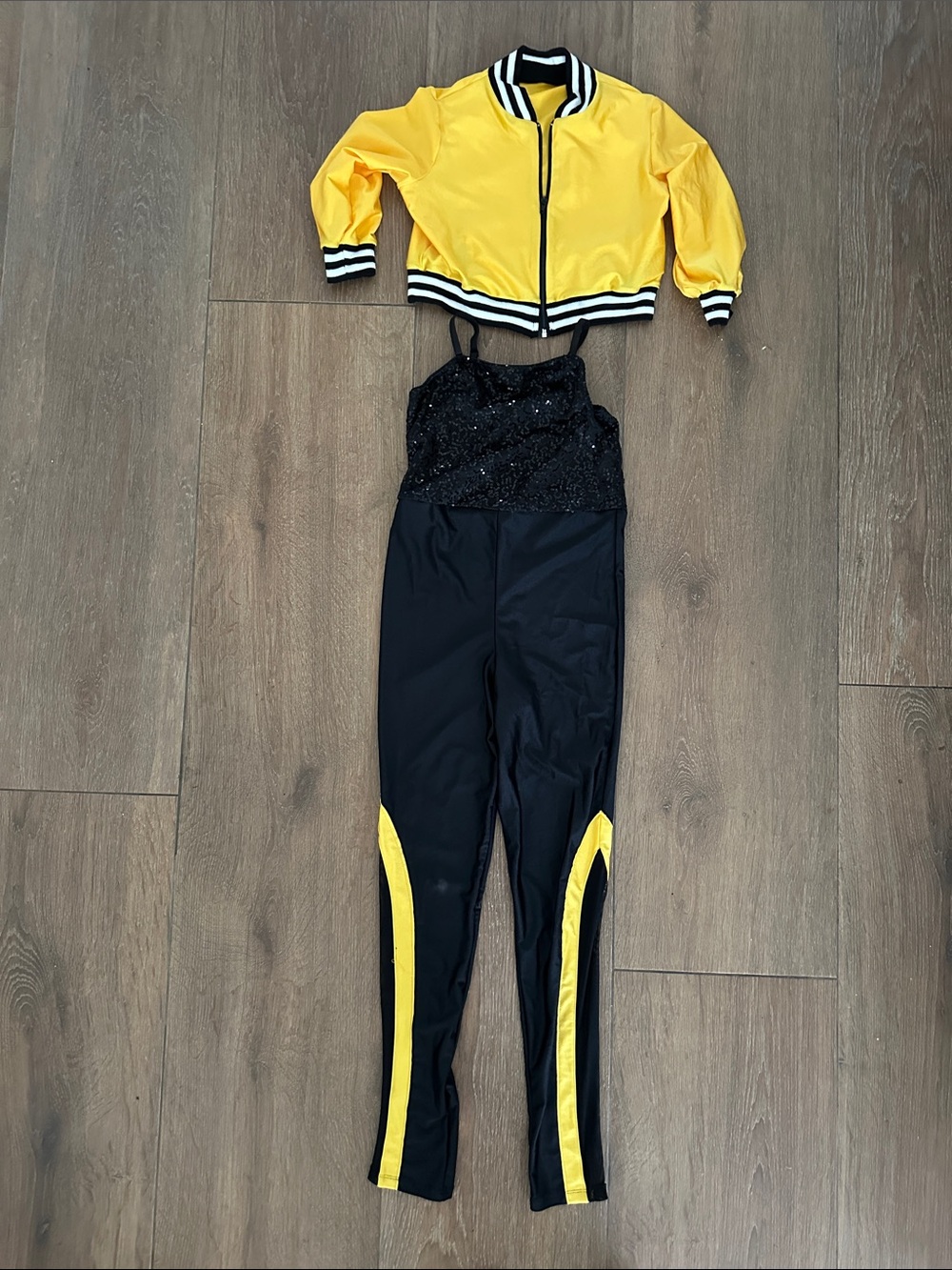 Revolution girls Yellow & Black Two-Piece Dance /Halloween jumpsuit.